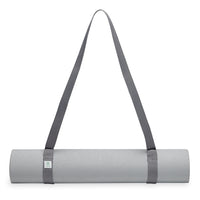 Gaiam Easy-Cinch Yoga Sling Grey on mat
