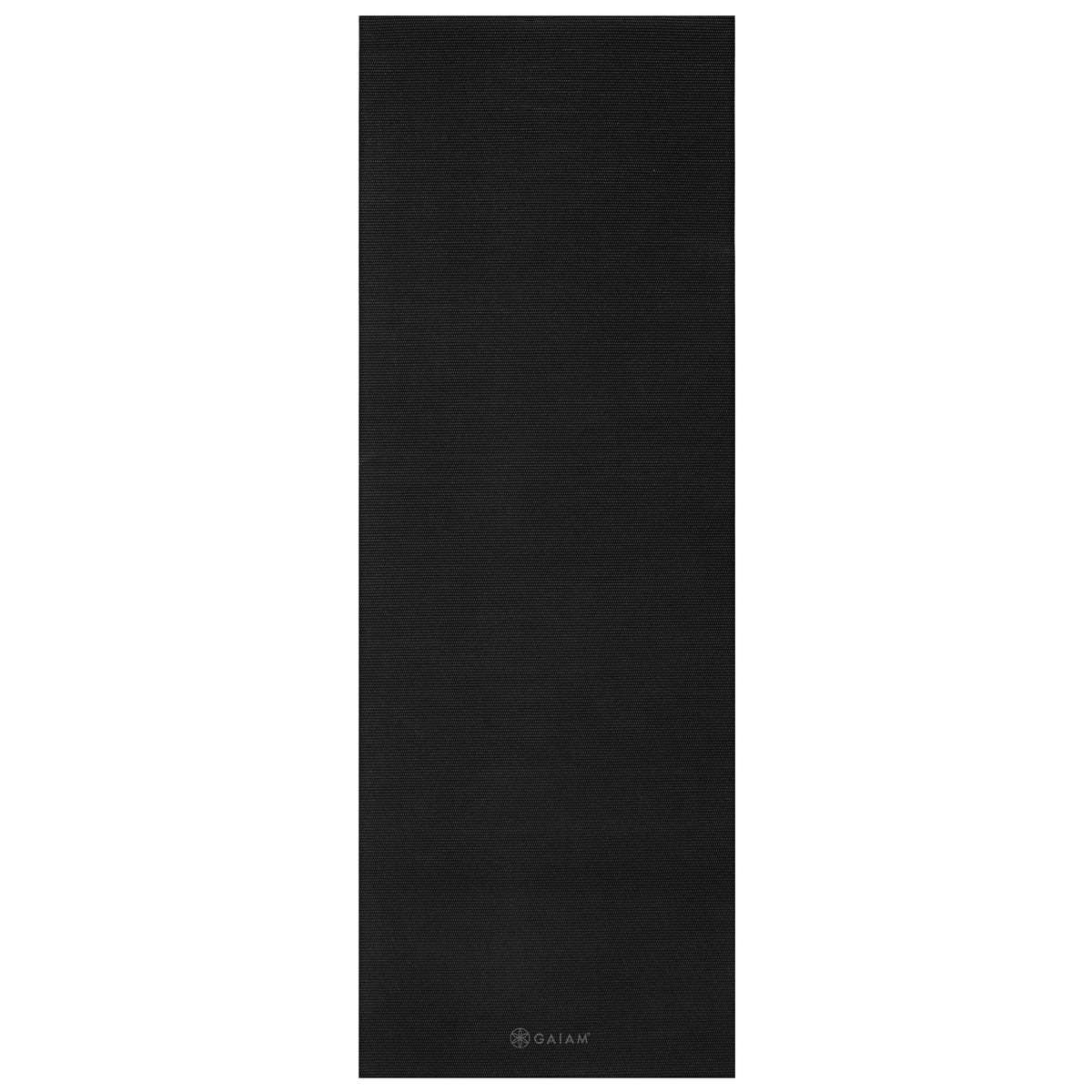 Gaiam Classic Solid Color Yoga Mat (5mm) Black flat