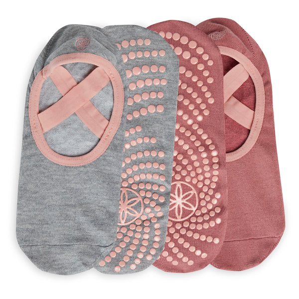 Grippy Yoga-Barre Socks - 2 Pack Very Coral